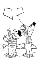 A coloring page of sesame street